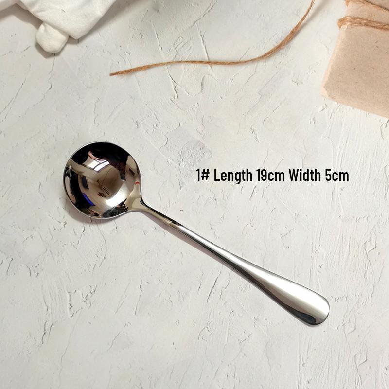 Большая круглая суповая ложка из нержавеющей стали в корейском стиле, 20 см