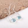 Sky Blue Topaz Gemstone Jewelry, Handmade 925 Solid Sterling Silver Earrings, Charming Silver Topaz Earrings For Grandma Gifts