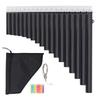 Pan Flute Instrument 18 Pipes Key of C Pan Pipe for Beginners Learning Teaching with Carrying Bag