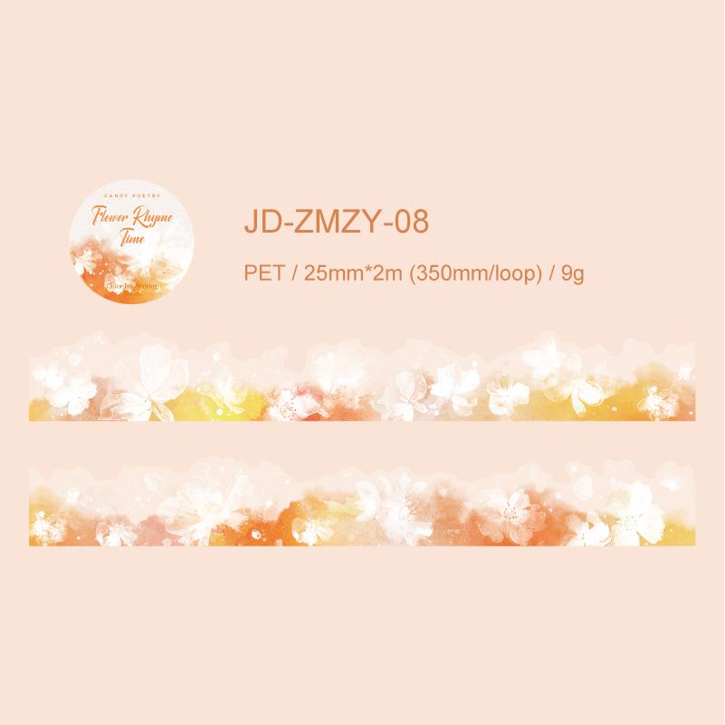 JIANWU Color Ink Word Language Series Vintage Watercolor Smudge Landscape Material Collage PET Tape Creative Journal Stationery