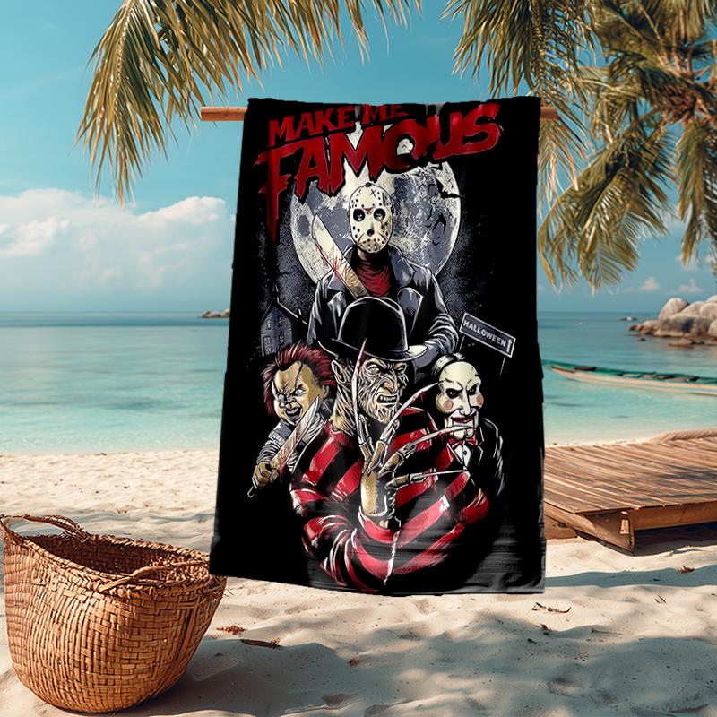 Ultra-Soft Beach Towel with Halloween horror Theme,Ideal for Pool - Camping, Diving - Perfect Travel Essential, Vibrant Beach Towel.