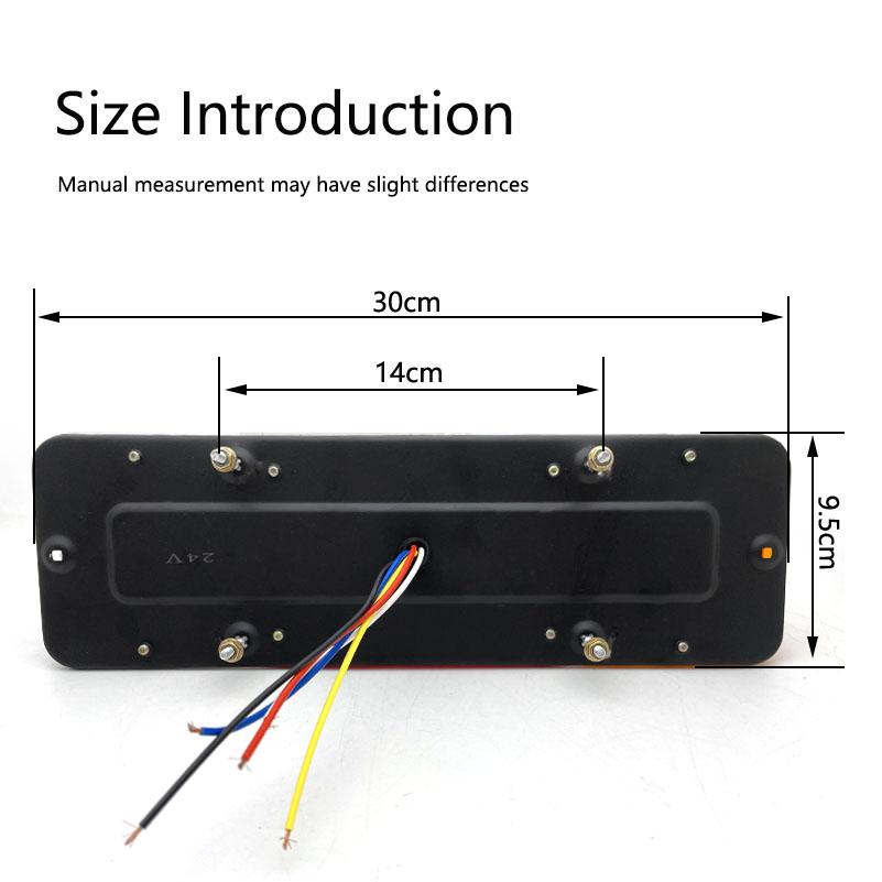 2X 12V 24V 30cm Car Truck Rear Stop Brake Tail Light Taillight Signal Lamp Indicator Trailer Truck Lorry Caravan Van Waterproof.