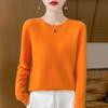 Women Sweater 100% Wool Knit Pullover O-neck Thin Spring Autumn Jumpers Female Knit Tops
