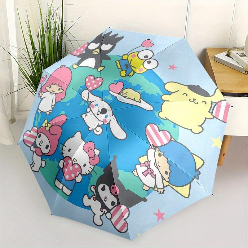1pc Hello Kitty Characters Around the World Umbrella with Plastic Handle,Suitable for All Seasons Home Travel Outdoor UmbrellaSanlio326