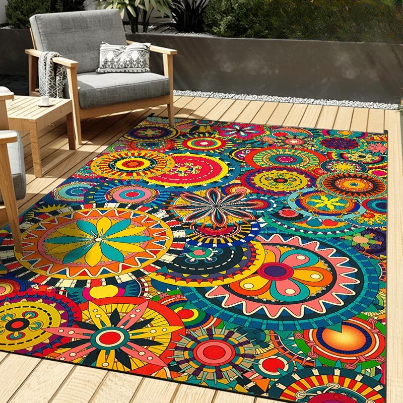 3D Эфиопия Красочный Цветок Плетеные Художественные Корзины Мандала Ковер Коврик для Гостиной Спальни Домашнего Декора, Нескользящий для Дивана Придверный Коврик