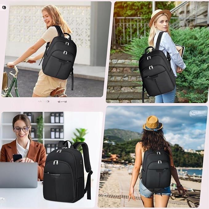 Newhey 15.6 inch Laptop Backpack with USB Port, Lightweight, Waterproof, Black