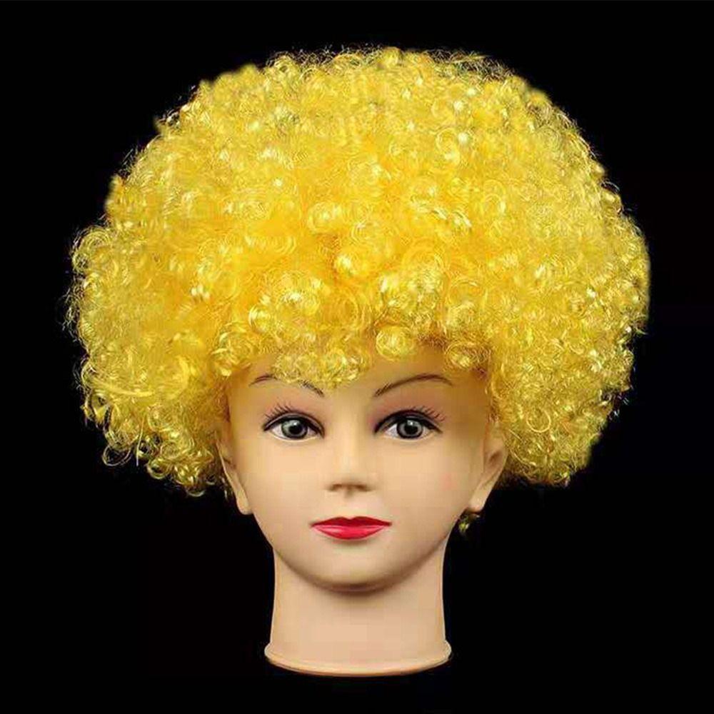 Clown Cosplay Football Fans Children/Adults Dressing Colorful Wigs Curly Hair Black Afro Curly Wig