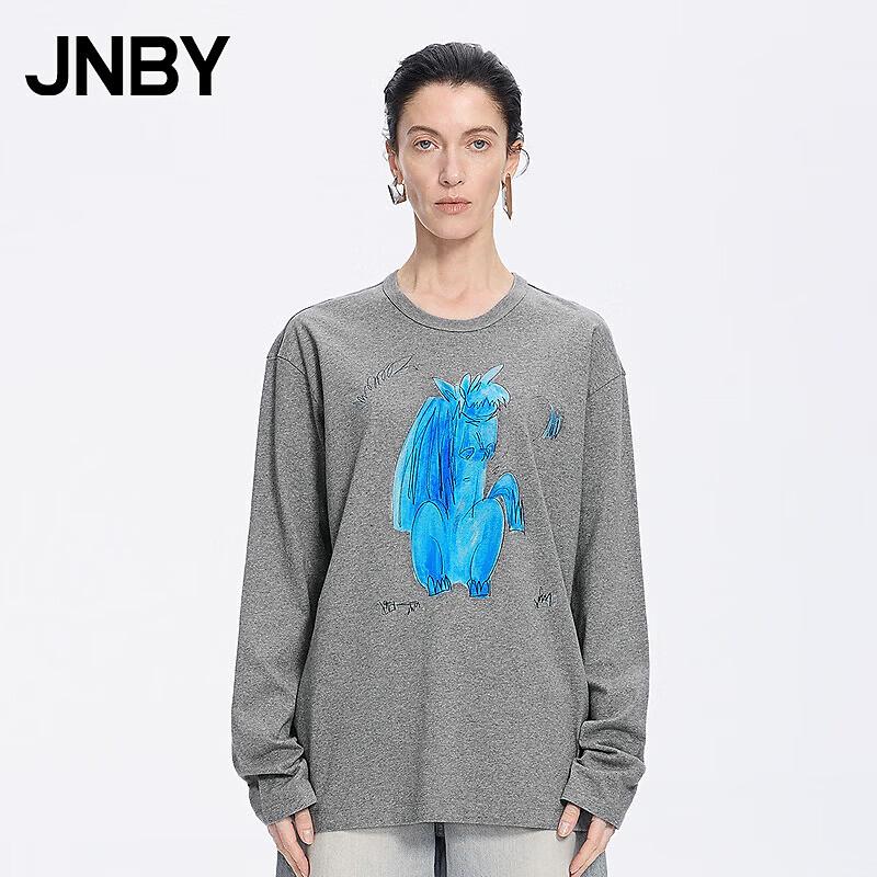 JNBY Новая свободная хлопковая футболка с длинным рукавом, весна 2026