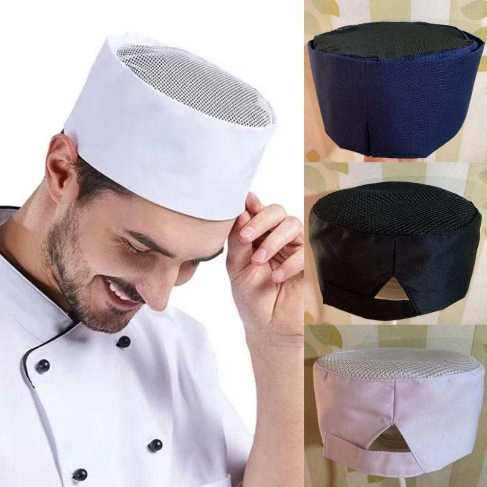 Mesh Chef Flat Top Caps Wear Resistant Head Circumference Working Caps Chef Hat Bakery