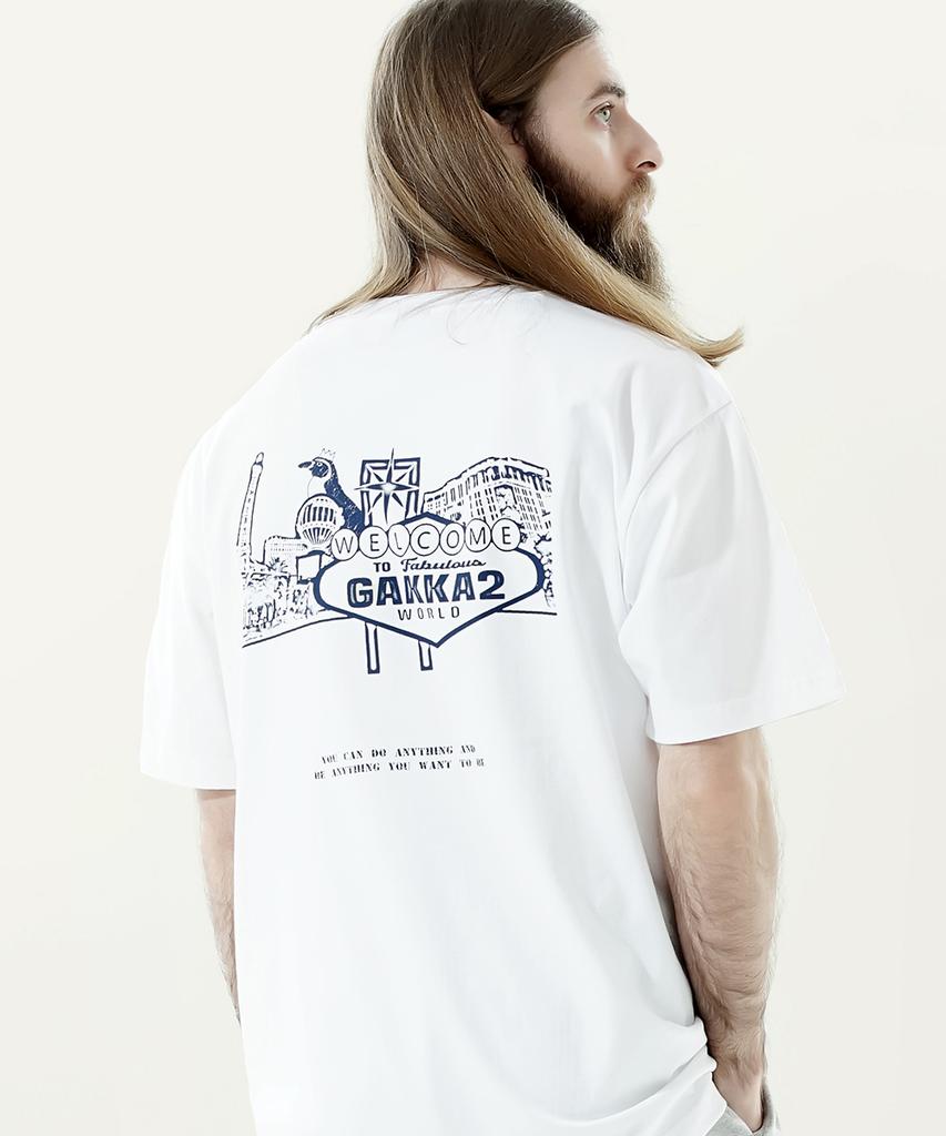 GAKKAI UNIONS Vegas Short-Sleeve T-Shirt White