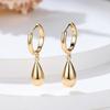 Trendy Waterdrop Bar Women Earrings Vintage Gold Color Dangle Earrings Chic Minimalist Ear Clip Gift Jewelry