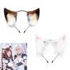 Carnivals Brown/ White Cat Ear Hair Hoop Woman Headband Makeup Headband for Easter Cosplay Hair Accessories