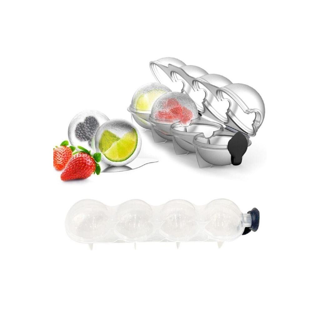 Сферическая форма для ледяных шаров из 4 предметов - круглый контейнер для хранения и презентаций с морозильной камерой для ледяных шаров для напитков