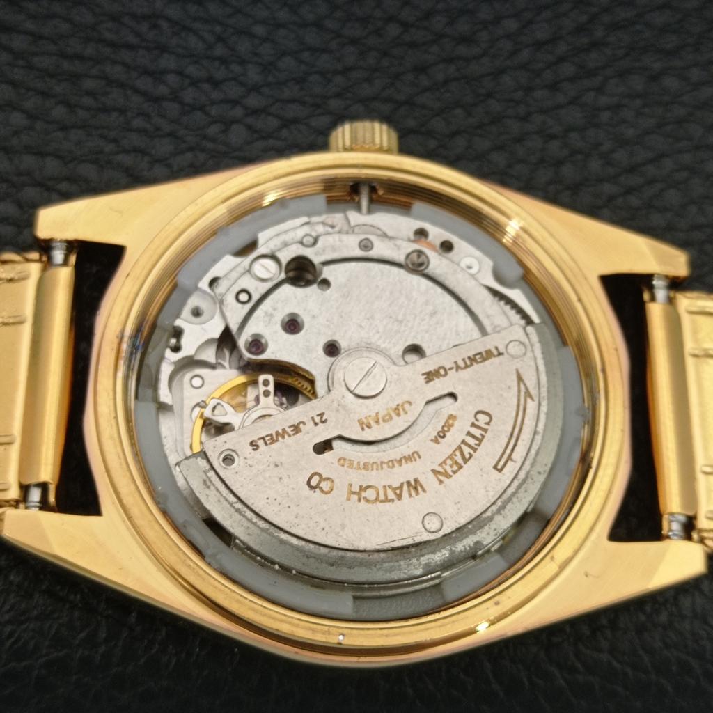 ВИНТАЖНЫЕ ВОССТАНОВЛЕННЫЕ АВТОМАТИЧЕСКИЕ МУЖСКИЕ ЧАСЫ CITIZEN 8200 ЯПОНИЯ ЗЕЛЕНЫЙ ЦИФЕРБЛАТ a445274-1