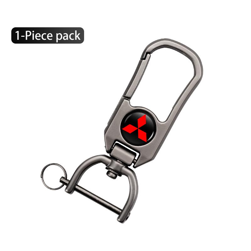 For Mitsubishi Aluminum Alloy Car Styling Keychain Emblems Keyring Key Decoration Ring Outlander Lancer L200 ASX Pajero Grandis