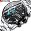 Stainless Steel Watches for Mens Creative Fashion Luminous Dial with Chronograph Clock Male Casual Wristwatches M8402