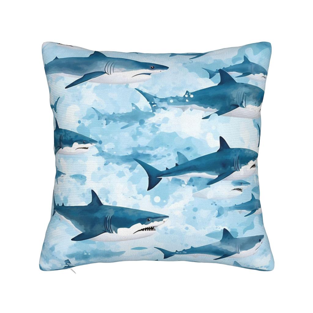 Pillow Cover Sharks Fantastic Animals Vintage Watercolor Pattern Vintage Pillow Case For Living Room Chair Pillowcases