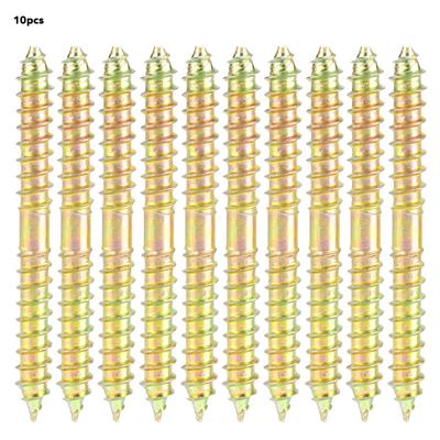 10 шт. 6*60 мм дюбель-шуруп для деревообработки, мебельный соединитель, двусторонний винт