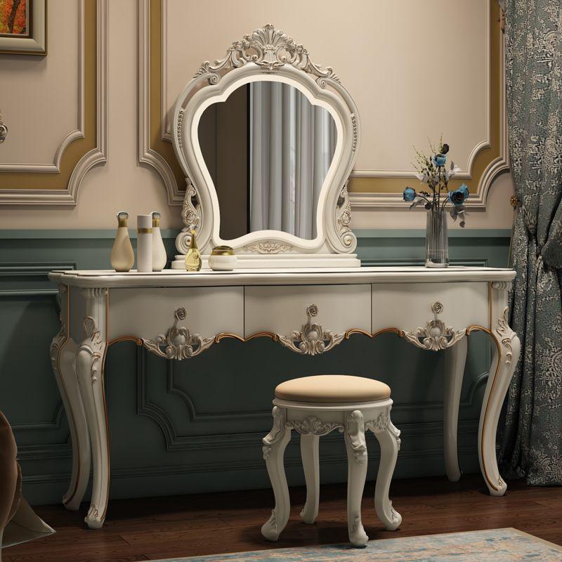 Wangdins Multi-Purpose Princess Vanity Table: European-Style Dressing Table & Makeup Desk for Bedroom.
