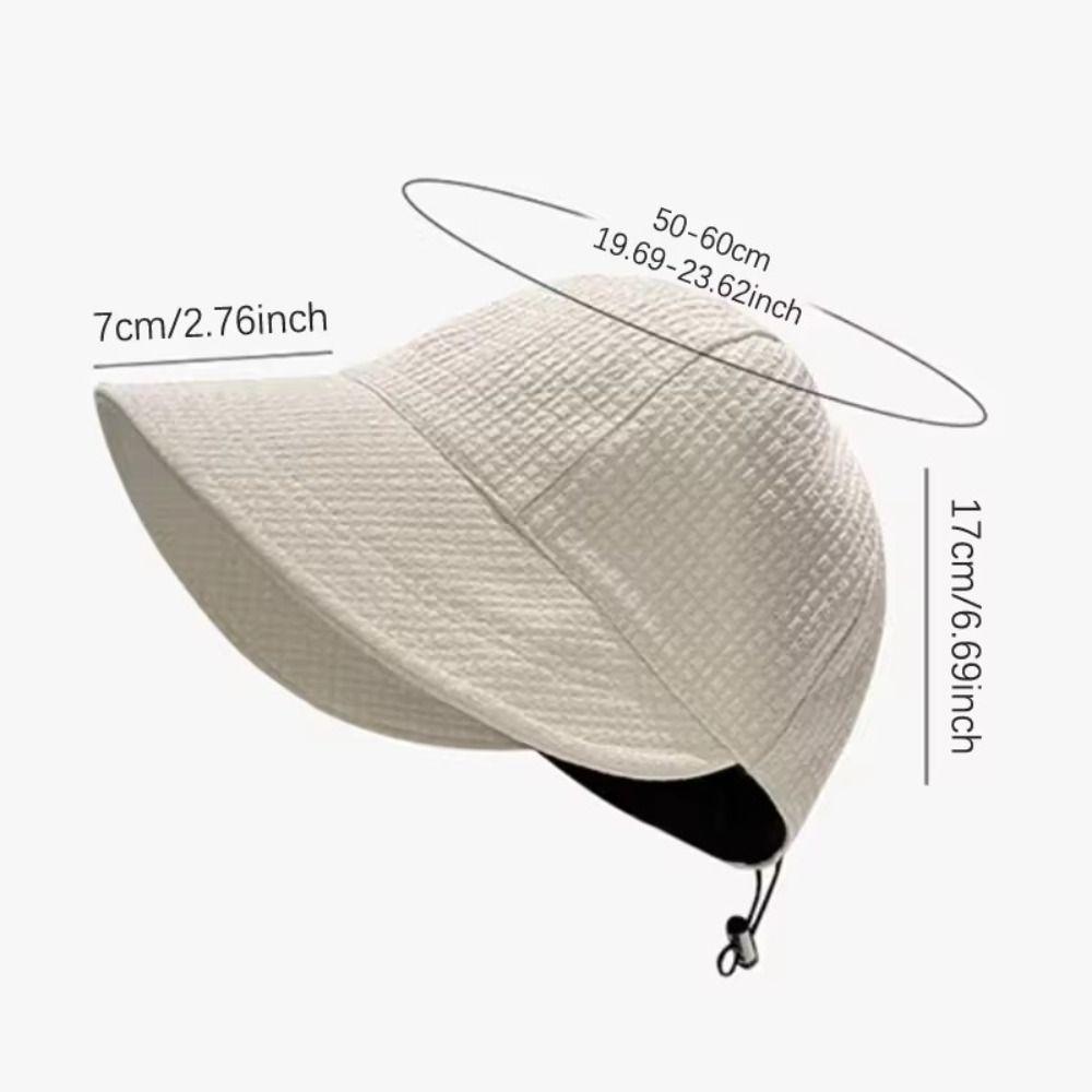Waffle Sun Hat Foldable Peaked Cap Casual Fisherman Cap  Summer