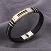 Мужской хип-хоп браслет из титановой стали и силикона