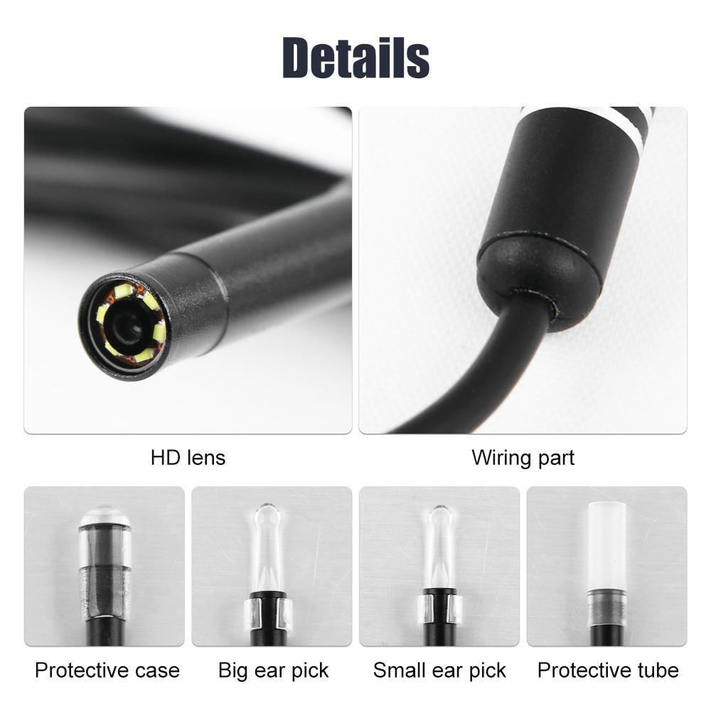 3 в 1 5,5 мм эндоскоп для чистки ушей USB визуальный наушник HD камера ложка отоскоп