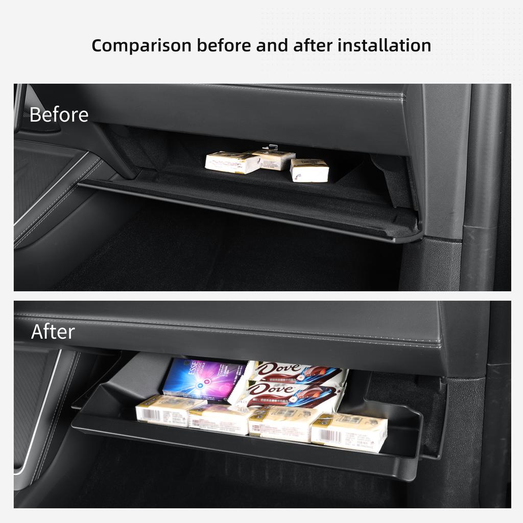 for Tesla Model Y Juniper/Launch 2025 Car Glove Box Storage Box Car Accessories Copilot Side Storage Tray Tidying Organizer