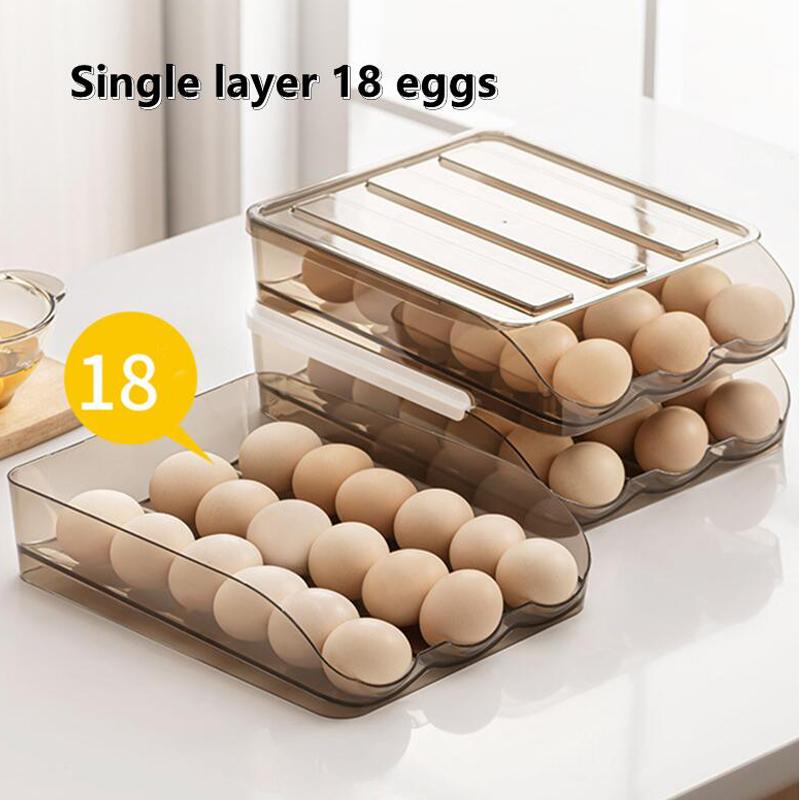 Автоматический ящик для яиц для прокатки яиц, многослойный холодильник, ящик для хранения яиц на кухне, удобная стойка для хранения яиц