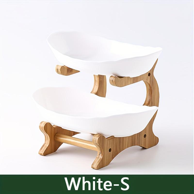 Table Plates Dinnerware Kitchen Fruit Bowl with Floors Partitioned Candy Cake Trays Wooden Tableware Dishes