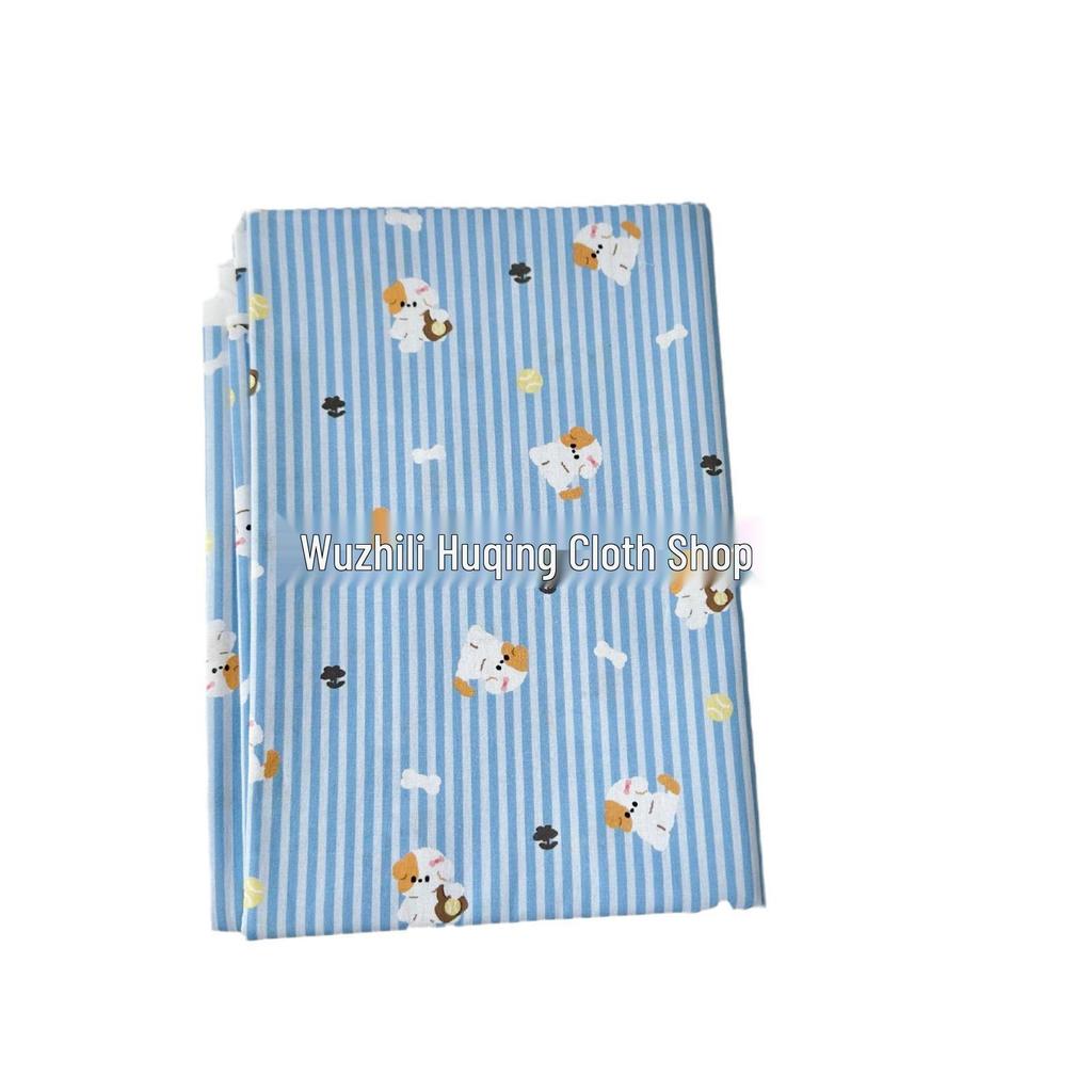 Хлопковая ткань плотностью 40 нитей с цифровым принтом в корейском стиле полоска/щенок/цветочный для женской и детской одежды, семейных нарядов и домашней одежды, DIY-проектов