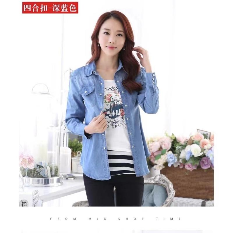 Тонкая джинсовая рубашка из чистого хлопка, женская весенне-осенняя рубашка с длинными рукавами, летнее солнцезащитное пальто, прилив
