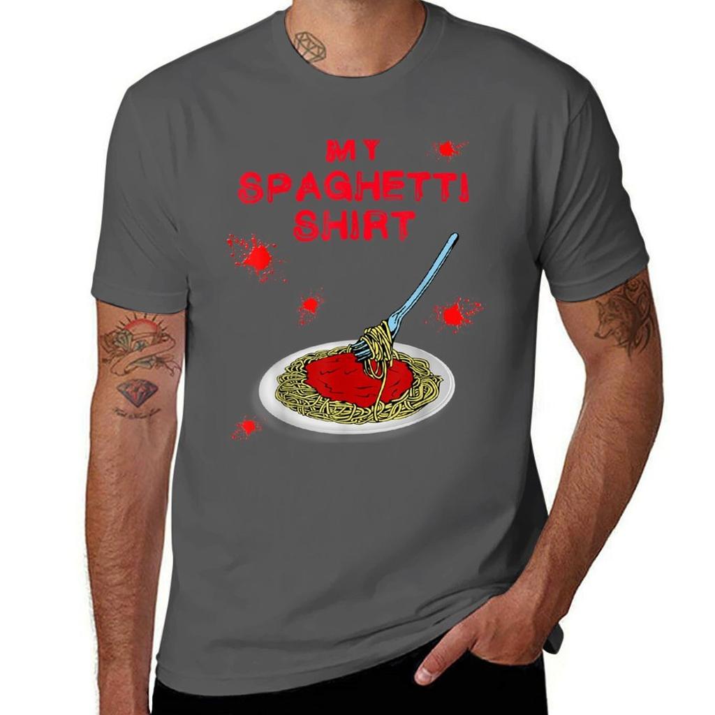 Funny Kids Spaghetti Shirt For Big Kids Tshirt Daily Wear Plain Short Sleeve Shirt