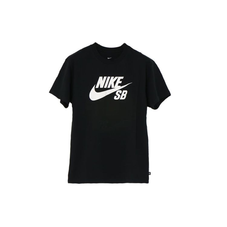 Nike Мужская футболка с коротким рукавом для скейтбординга с большим логотипом SB, черная CV7540-010