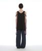 Partimento Woman Asymmetric Lace Trim Slip Dress_Black