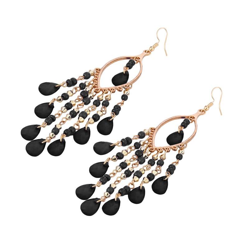Boho Style Beaded Tassel Earrings Exquisite All-Match Lady Earrings Fashion Elegant Earring
