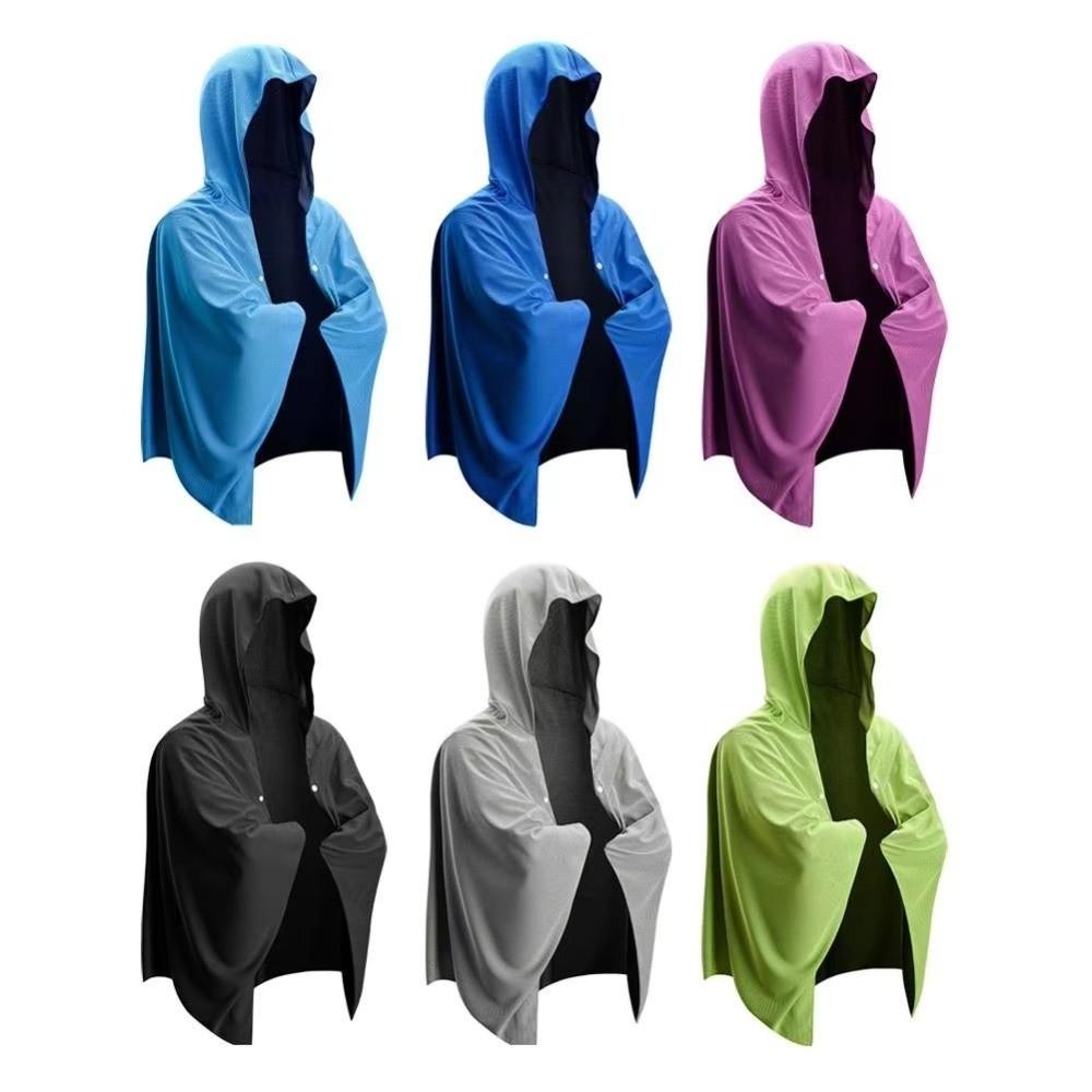 Breathable Sun Protection Poncho Quick Drying Hoodie Beach Towel Sports Cool Towel UV Protection