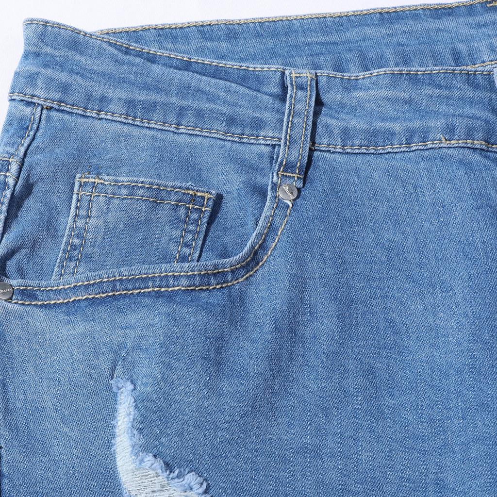 Spring Men's Fashion Jeans with Holes and Trendy Slim Fitting Jeans