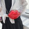1 шт. Niche Red Lip Shaped Chain Bag Новинка Мини Сумка через плечо Женская Стильная Сумка на молнии