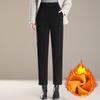 Winter Warm Pants for Women Clothing Plus Size Elegant High Waist Thick Fleece-lined Long Trousers