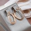 Kinel Trendy Rose Gold Color Hoop Earrings For Women Hollow Design Zircon Vintage Weddings Jewelry