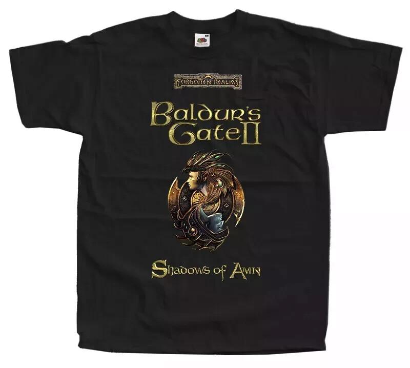 Baldur039s Gate II Shadows of Amn КОМПЬЮТЕРНАЯ ИГРА Футболка ЧЕРНАЯ Все размеры S-5XL Унисекс Футболка
