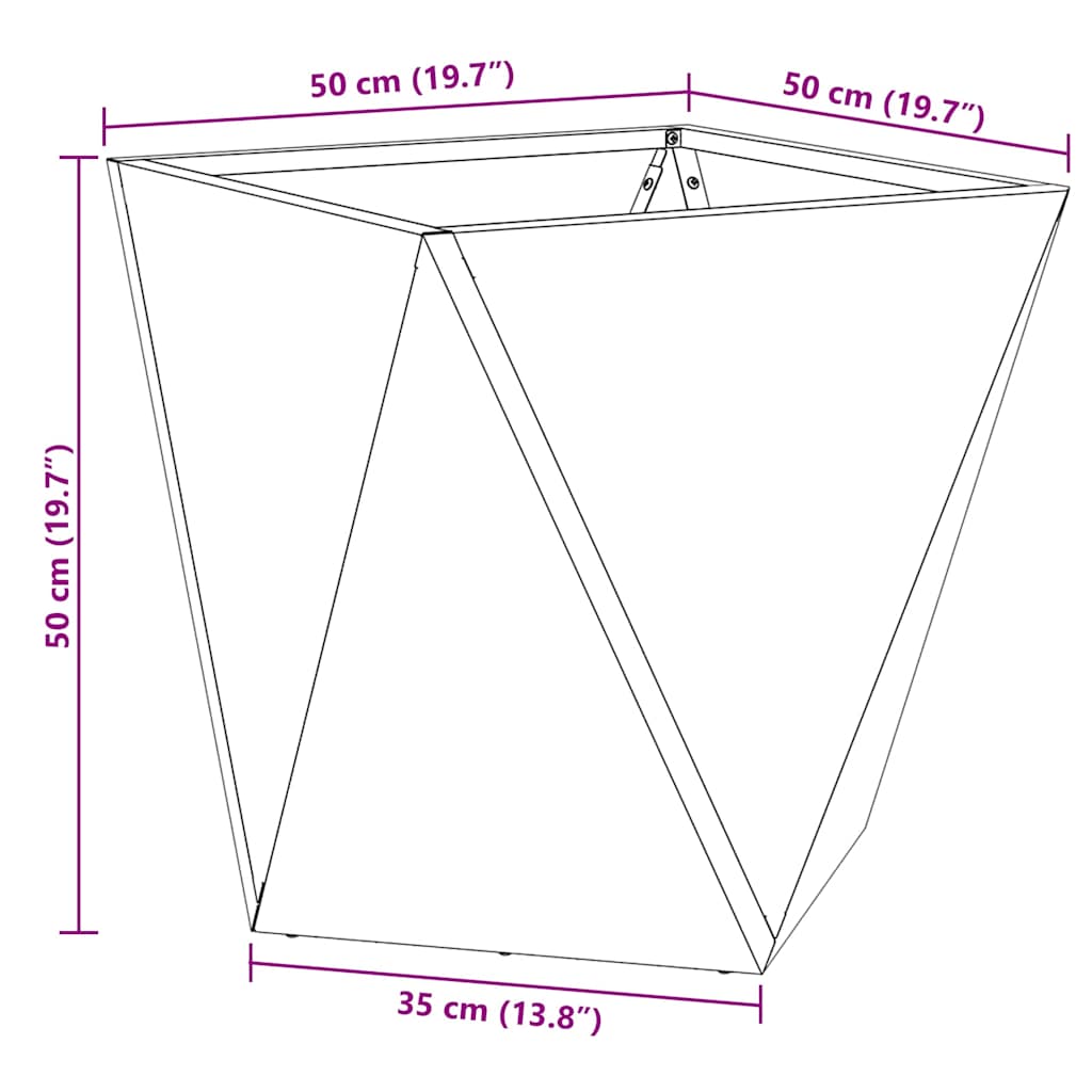 Plant Pot Olive Green 50 x 50 x 50 cm Steel