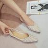 Одиночная обувь женская новая обувь-лодочки с острым носком, украшенная стразами и жемчугом, удобная мягкая подошва, обувь Doudou