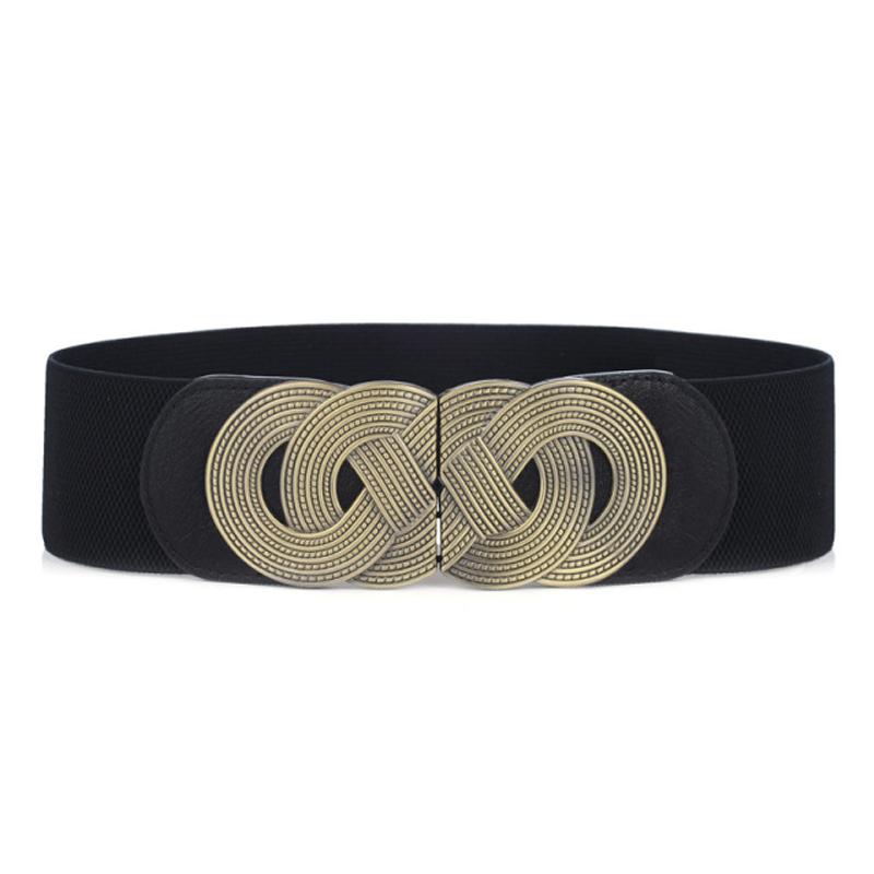 Wide Elastic Waist Belt Ladies Retro Fashion Cinch Stretchy Stylish PU Leather Dress Waistband for Women