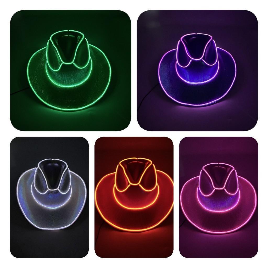 Eye-catching Sparkling Silver Pink Light-up Jazz Hat For Festivals And Holidays