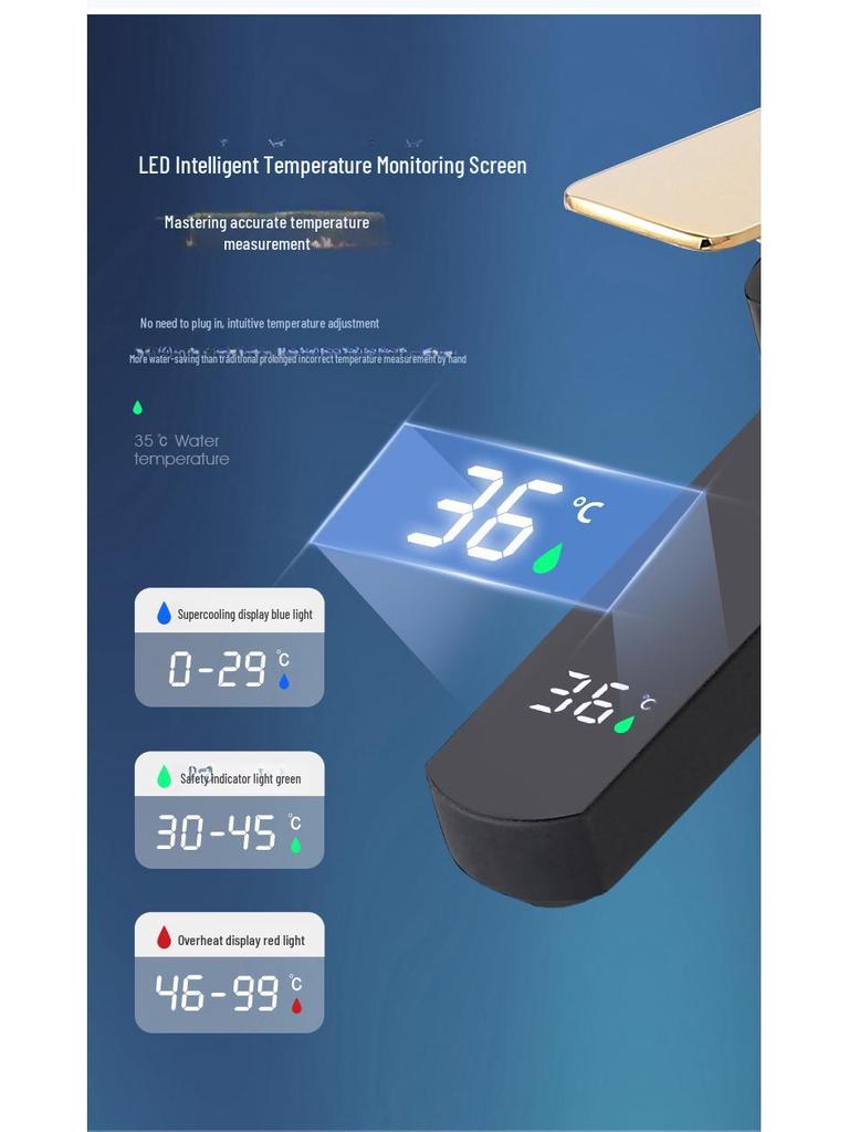 Digital Temperature-Control Faucet for Bathroom Sink