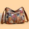 Large Capacity Women's Patchwork Leather Crossbody Sling and Shoulder Tote Bag for Work Commute