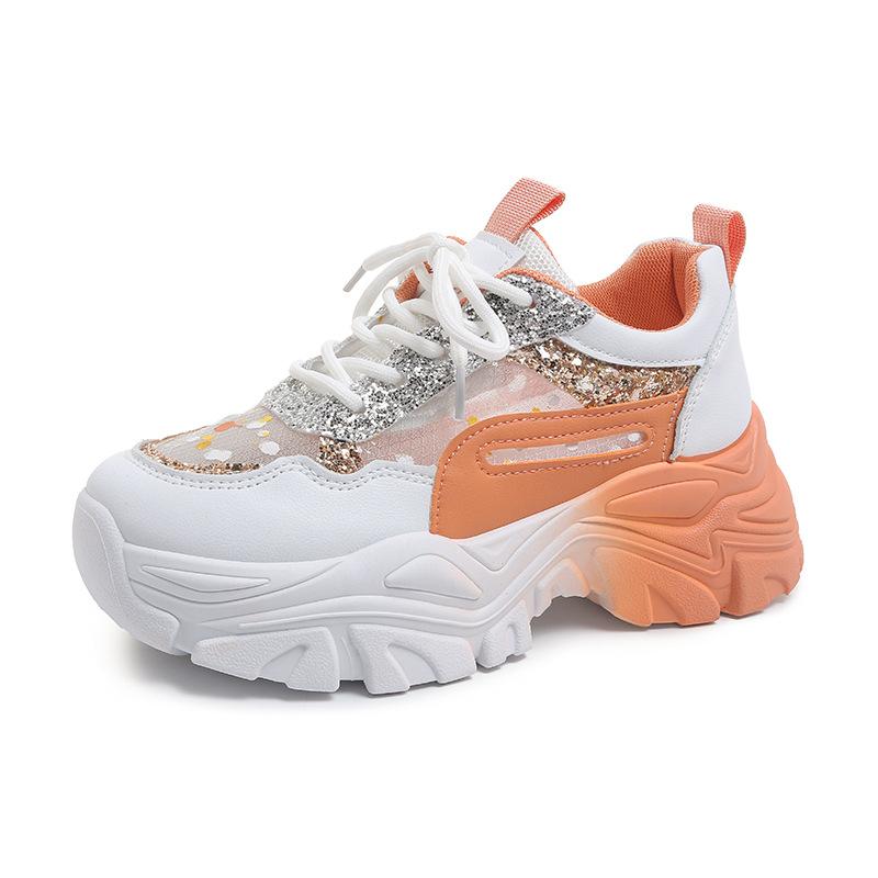 Новые кеды летнего сезона, повседневные, на толстой подошве, износостойкие, сетчатые, цветные, студенческие, папины кроссовки, колледжский стиль