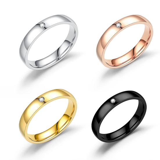Женское кольцо с глянцевой геометрической полировкой поверхности, гальваническое покрытие, никогда не выцветает, женское обручальное кольцо с инкрустацией стразами
