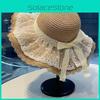 Женская соломенная шляпа с большими полями из дышащего ротангового материала, солнцезащитная для пляжа и сада, модная